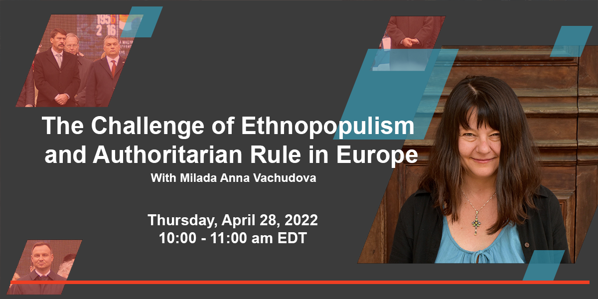 Milada Anna Vachudova event banner
